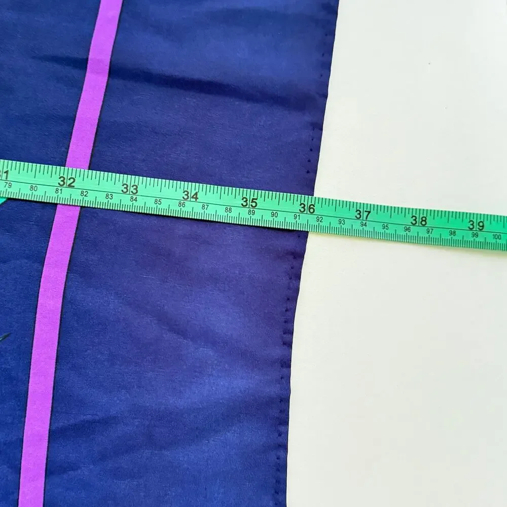 Vintage 90s Square Tropical Leaf Parrot Scarf‎ Wrap Tropical Summer 36